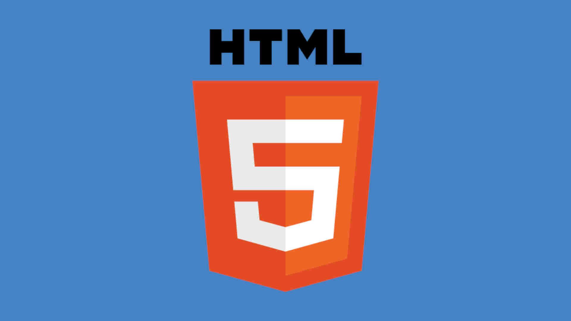 HTML5 logo on a blue background